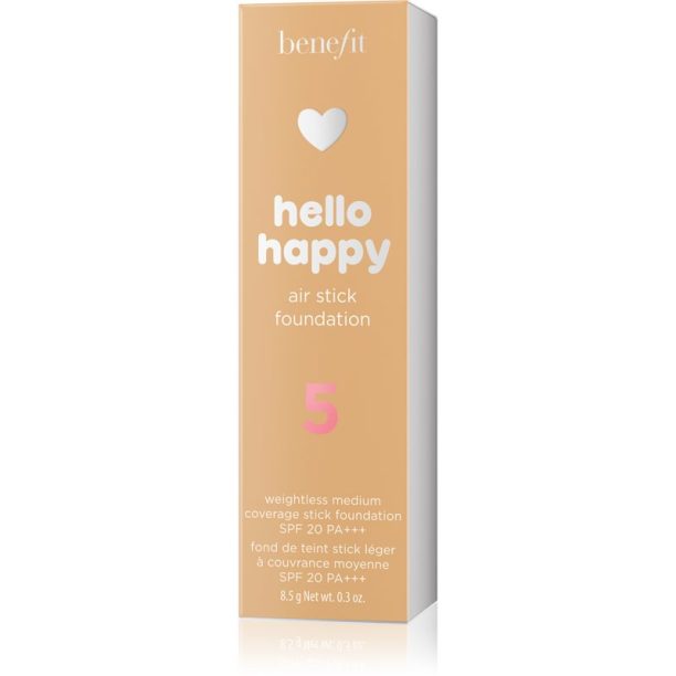 Benefit Hello Happy Air Stick Foundation фон дьо тен в стик SPF 20 цвят 5 Medium Neutral Warm 8.5 гр. на ниска цена