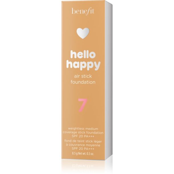 Benefit Hello Happy Air Stick Foundation фон дьо тен в стик SPF 20 цвят 7 Medium-Tan Neutral 8.5 гр. на ниска цена