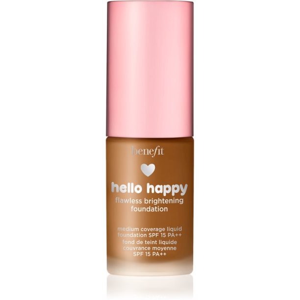 Benefit Hello Happy Flawless Brightening Foundation Mini озаряващ течен фон дьо тен SPF 15 цвят 09 Deep Neutral 10 мл. на ниска цена