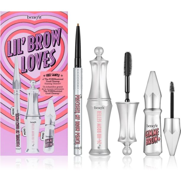 Benefit Lil' Brow Loves сет за перфектни вежди цвят 03 Warm Light Brown на ниска цена