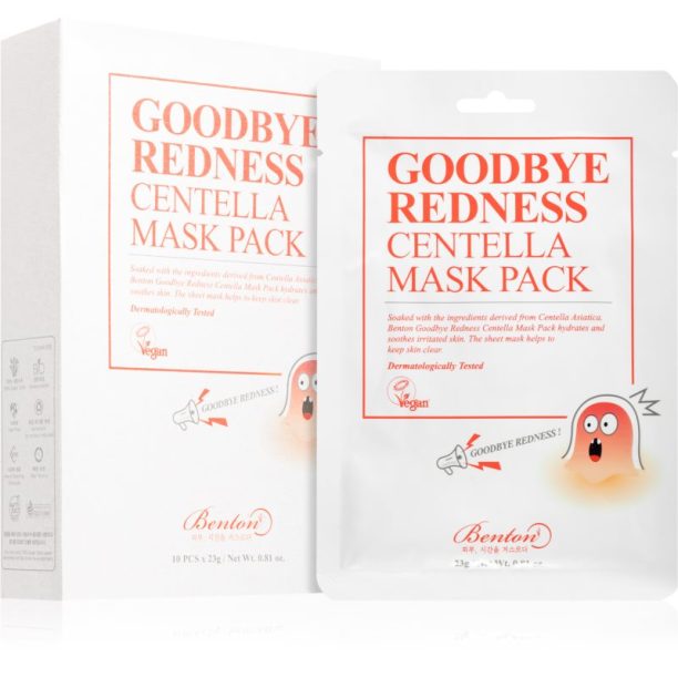 Benton Goodbye Redness Centella успокояваща платнена маска за проблемна кожа