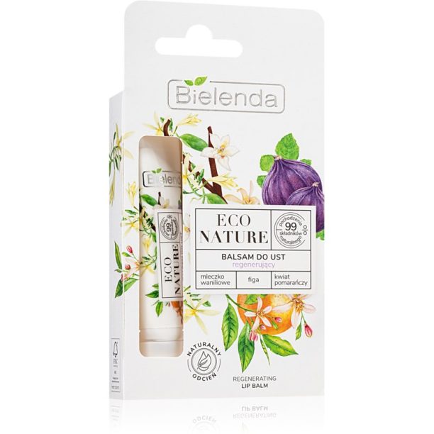 Bielenda ECO NATURE Vanilla milk + Fig + Orange blossom регенериращ балсам за устни 10 гр.