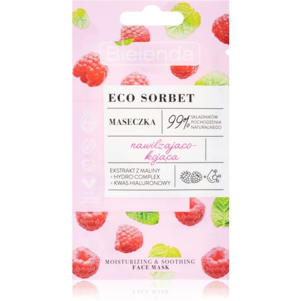 Bielenda Eco Sorbet Raspberry успокояваща маска 1 бр. на ниска цена