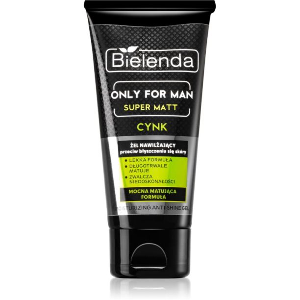 Bielenda Only for Men Super Mat хидратиращ гел против мазна кожа и разширени пори 50 мл.