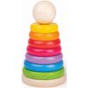 Bigjigs Toys First Rainbow Stacker пръстени за подреждане от дърво