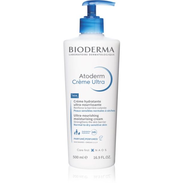 Bioderma Atoderm Créme Ultra подхранващ крем за тяло за нормална към суха чувствителна кожа парфюмиран 500 мл.