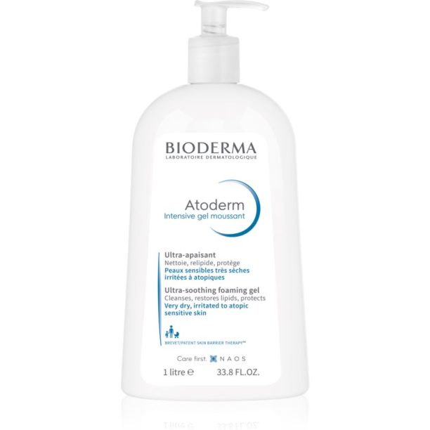 Bioderma Atoderm Intensive Gel Moussant подхранващ гел-пяна за много суха чуствителна и атопична кожа 1000 мл.