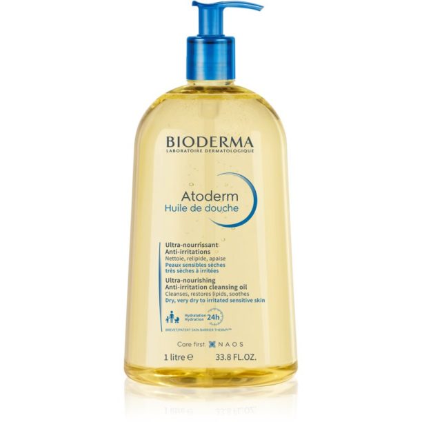 Bioderma Atoderm Shower Oil високо подхранващ и успокояващ душ-гел за суха и раздразнена кожа 1000 мл. на ниска цена