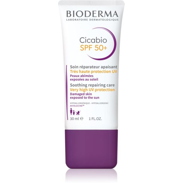 Bioderma Cicabio успокояваща и възстановяваща грижа SPF 50+ 30 мл.