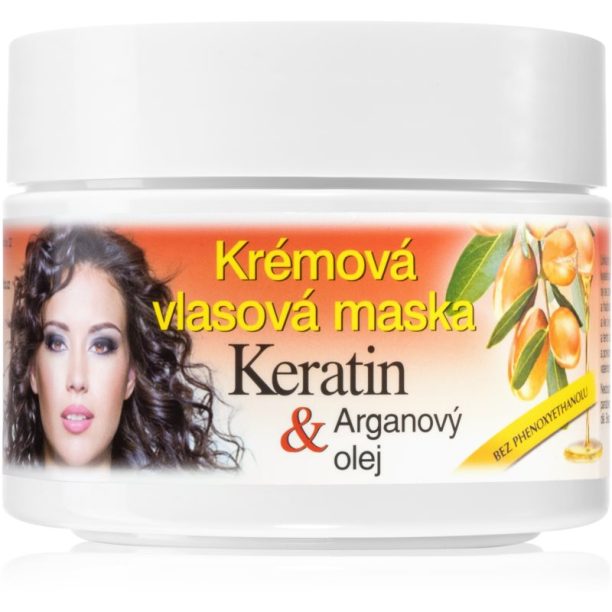 Bione Cosmetics Keratin + Argan регенерираща маска За коса 260 мл.