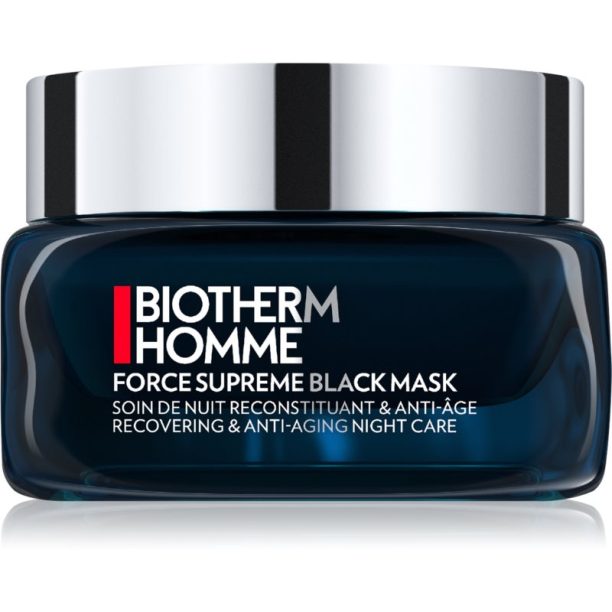 Biotherm Homme Force Supreme нощна маска за възстановяване на кожата черна за мъже 50 мл. на ниска цена