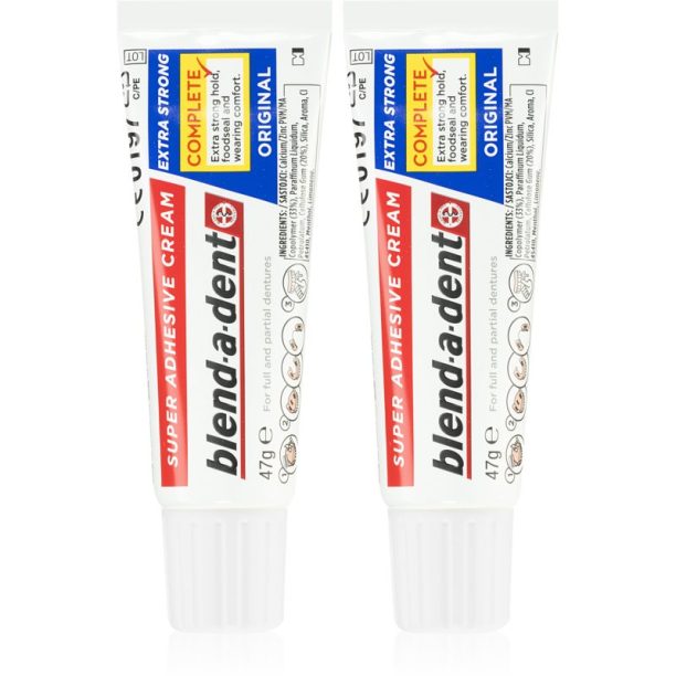 Blend-a-dent Extra Strong Original лепило крем за зъбни протези 2x47 гр.