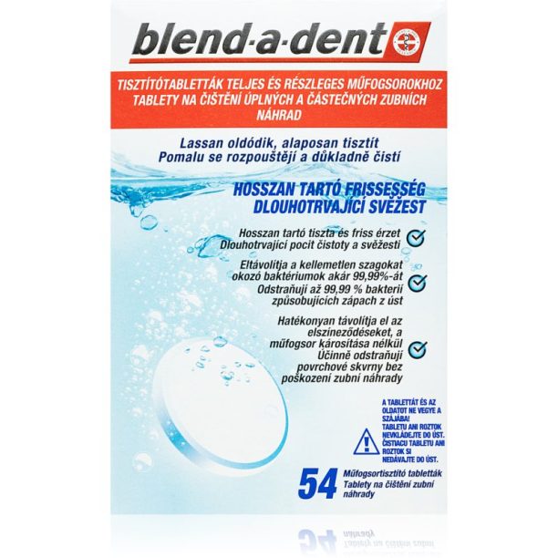 Blend-a-dent Long Lasting Freshness почистващи таблетки за премахващи се шини и зъбни протези 54 бр. на ниска цена