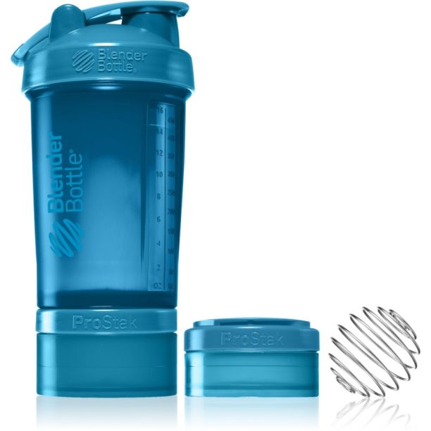 Blender Bottle ProStak Pro спортен шейкър + контейнер боя Ocean Blue 650 мл.