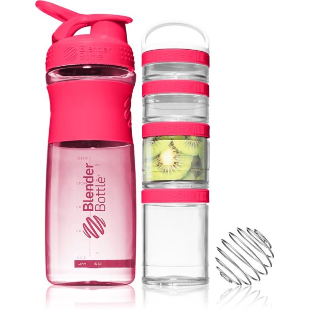 Blender Bottle Sport Mixer® GoStak подаръчен комплект Pink (за спортисти) боя