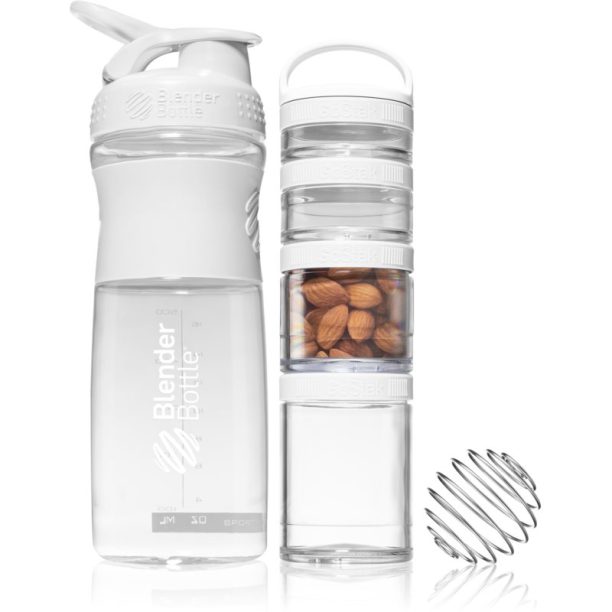 Blender Bottle Sport Mixer® GoStak подаръчен комплект White (за спортисти) боя