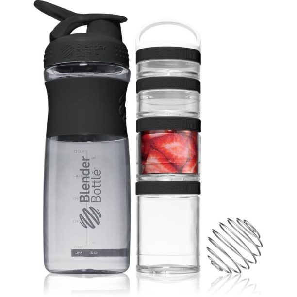 Blender Bottle Sport Mixer® GoStak подаръчен комплект за спортисти боя Black 820 мл.