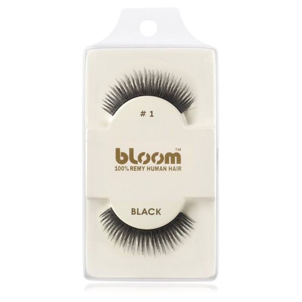 Bloom Natural изкуствени мигли от естествен косъм No. 1 (Black) 1 см