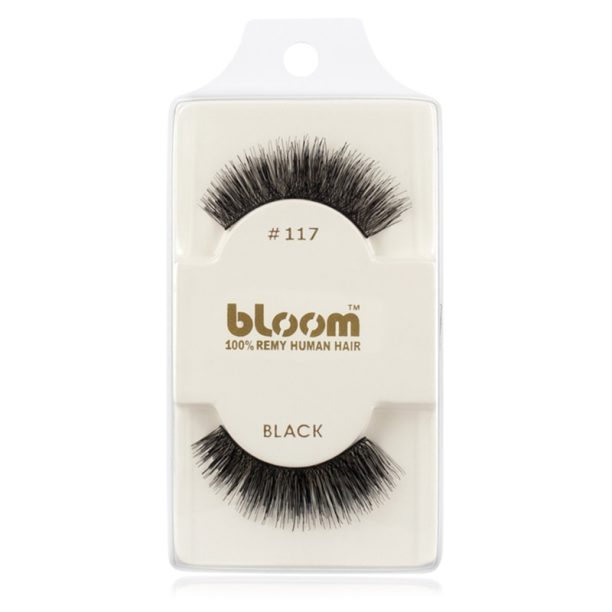 Bloom Natural изкуствени мигли от естествен косъм No. 117 (Black) 1 см