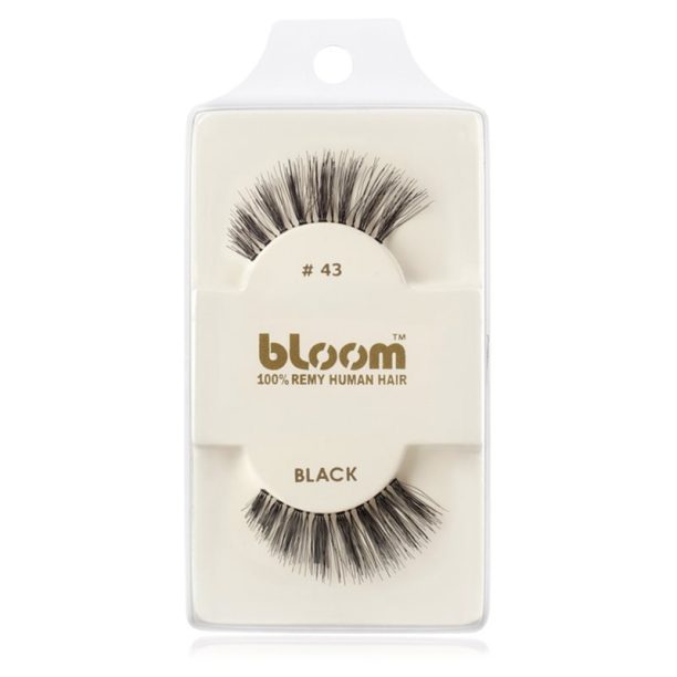 Bloom Natural изкуствени мигли от естествен косъм No. 43 (Black) 1 см