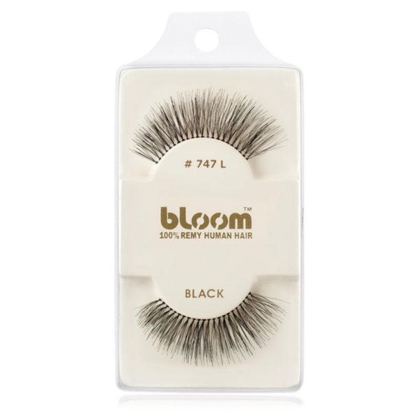 Bloom Natural изкуствени мигли от естествен косъм No. 747L (Black) 1 см