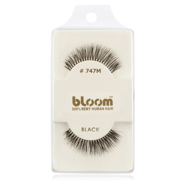 Bloom Natural изкуствени мигли от естествен косъм No. 747M (Black) 1 см