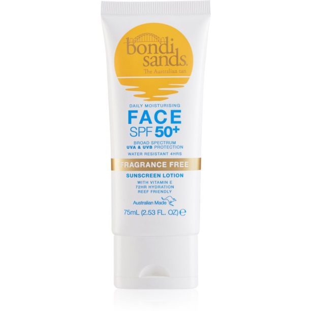 Bondi Sands SPF 50+ Face Fragrance Free слънцезащитен крем за лице без парфюм SPF 50+ 75 мл. на ниска цена