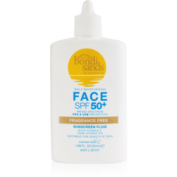 Bondi Sands SPF 50+ Fragrance Free слънцезащитен флуид за лице без парфюм SPF 50+ 50 мл. на ниска цена