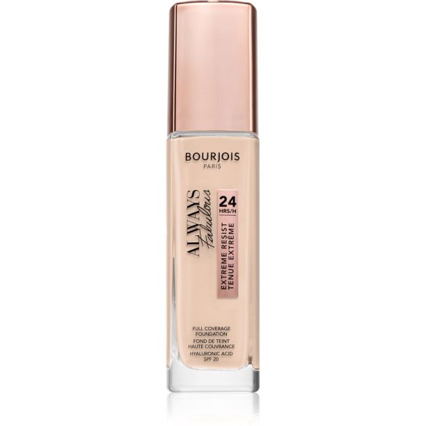 Bourjois Always Fabulous дълготраен фон дьо тен SPF 20 цвят 100 Rose Ivory 30 мл. на ниска цена