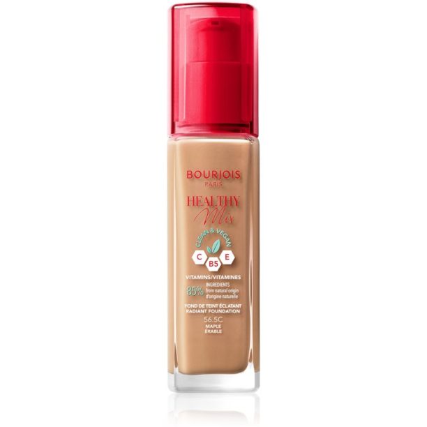 Bourjois Healthy Mix озаряващ хидратиращ фон дьо тен 24 часа цвят 56.5C Maple 30 мл. на ниска цена