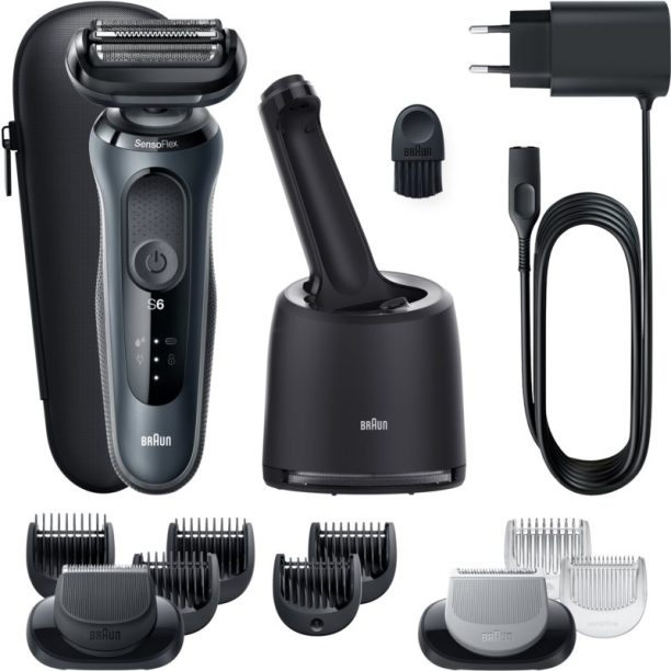 Braun Series 6 61-N7650cc електрическа самобръсначка + резервни глави Black 1 бр.