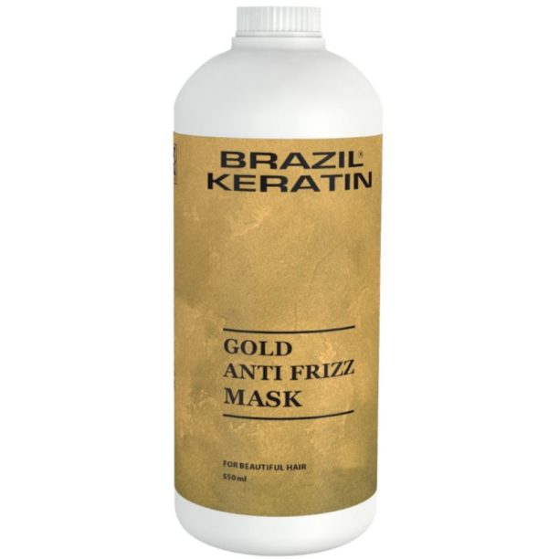 Brazil Keratin Gold Anti Frizz Mask кератинова възстановителна маска за увредена коса 550 мл.