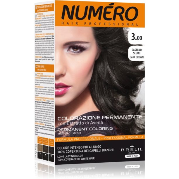 Brelil Numéro Permanent Coloring боя за коса цвят 3.00 Dark Brown 125 мл. на ниска цена