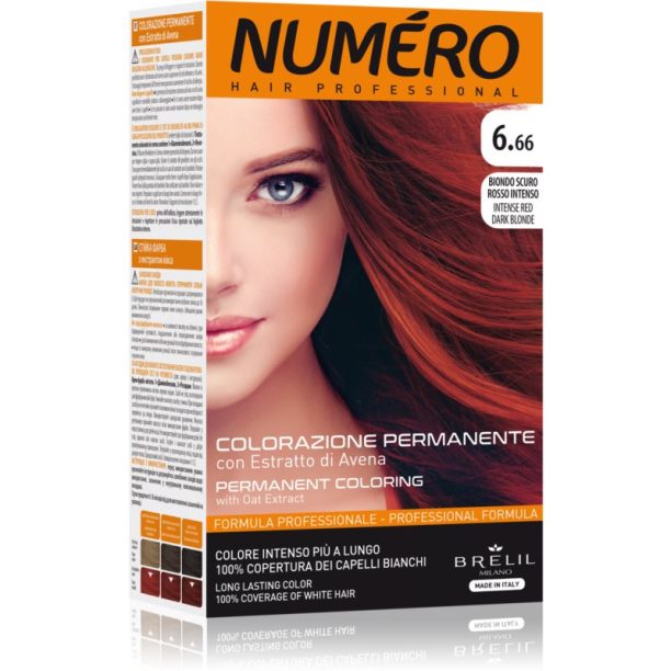 Brelil Numéro Permanent Coloring боя за коса цвят 6.66 Intense Red Dark Blonde 125 мл. на ниска цена