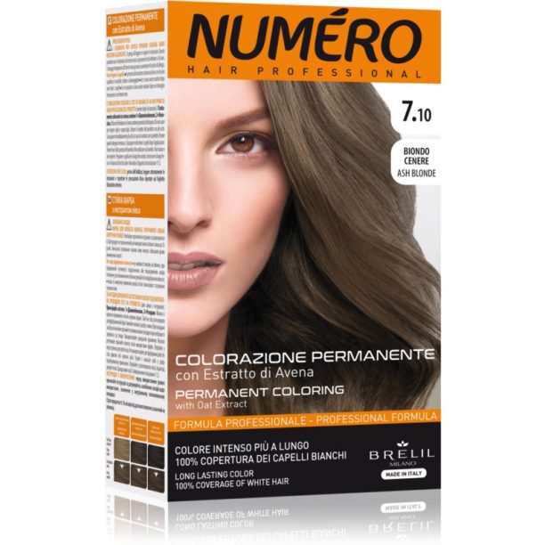 Brelil Numéro Permanent Coloring боя за коса цвят 7.10 Ash Blonde 125 мл. на ниска цена