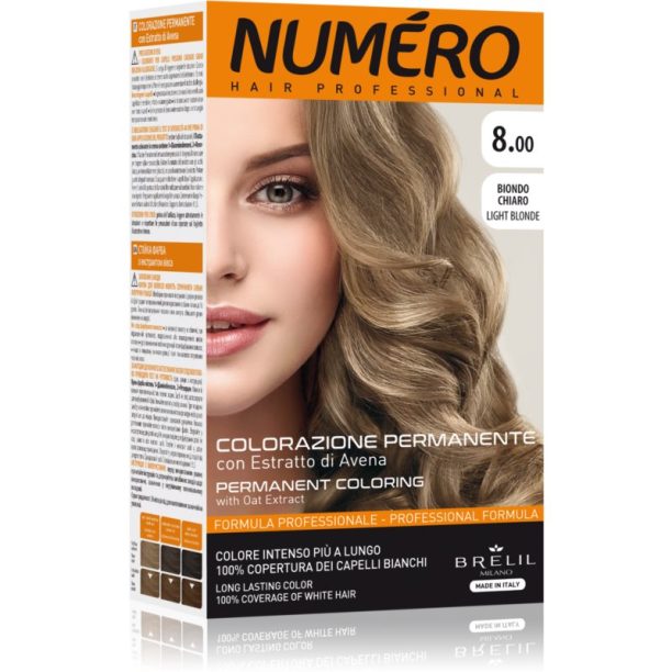 Brelil Numéro Permanent Coloring боя за коса цвят 8.00 Light Blonde 125 мл. на ниска цена