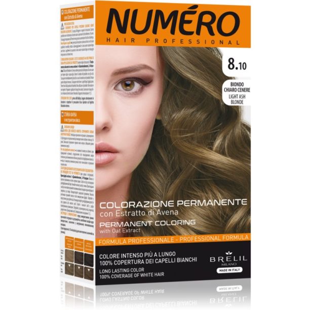 Brelil Numéro Permanent Coloring боя за коса цвят 8.10 Light Ash Blonde 125 мл. на ниска цена