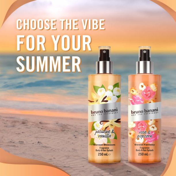 Bruno Banani Sunset Blossom Jasmine & Vanilla Парфюмирана мъгла за тяло и коса за жени  250 мл. купи на топ цена