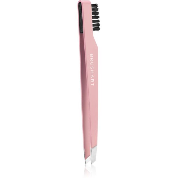 BrushArt Berry Eyebrow tweezer with brush пинсета за вежди с четка Pink