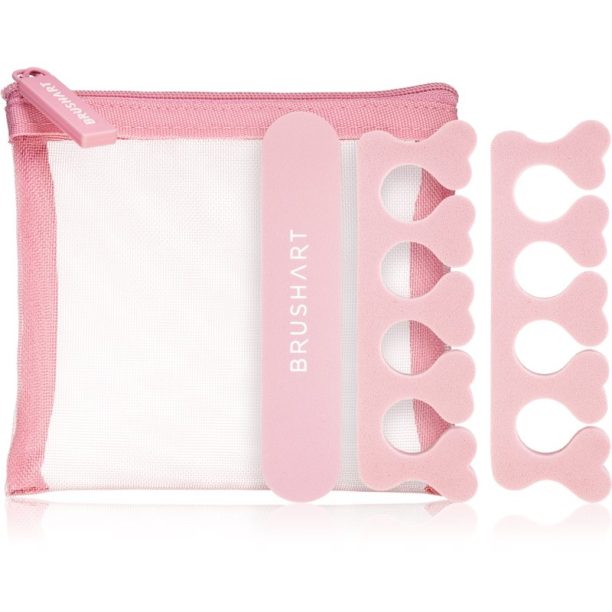 BrushArt Berry Foam toe separator & Nail file set комплект за педикюр Pink на ниска цена