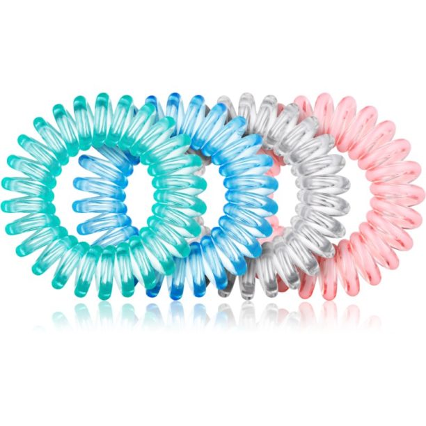 BrushArt Hair Hair Rings ластици за коса Clear Mix 4 бр.