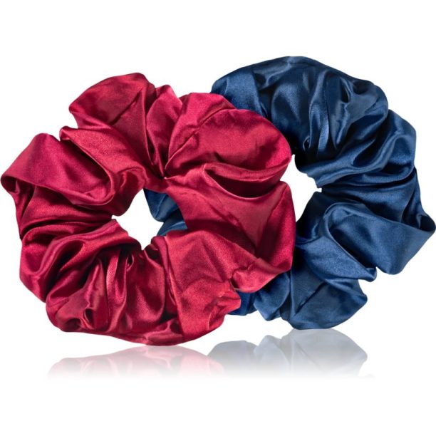 BrushArt Hair Large satin scrunchie set ластици за коса Red & Blue на ниска цена