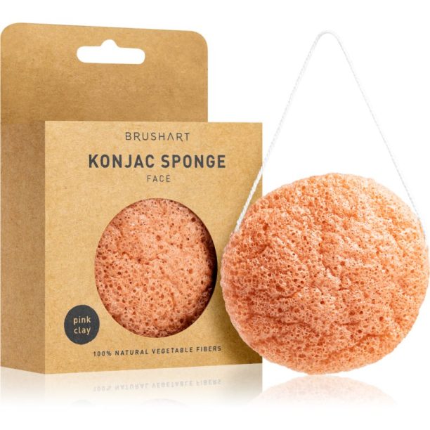 BrushArt Home Salon Konjac sponge нежна ексфолираща гъба за лице Pink Clay 4 гр. на ниска цена