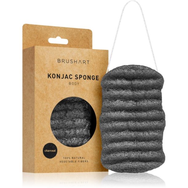 BrushArt Home Salon Konjac sponge нежна ексфолираща гъба за тяло Charcoal на ниска цена