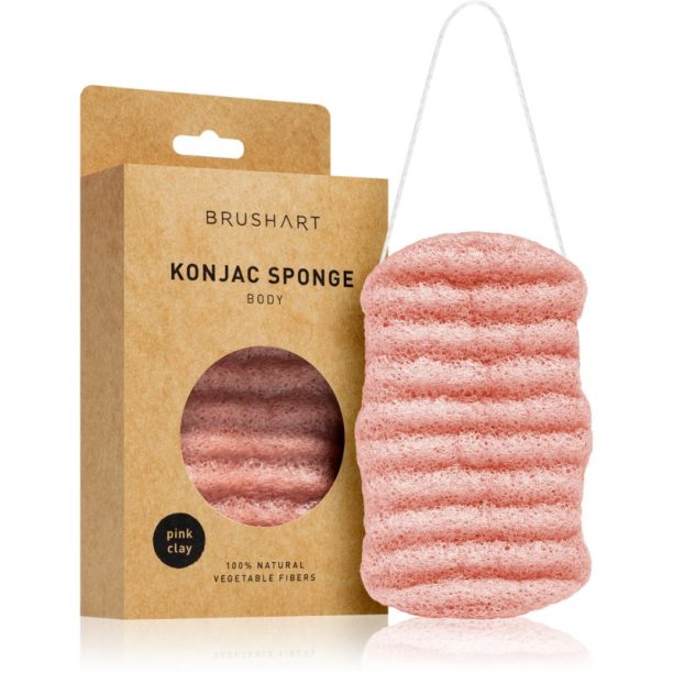 BrushArt Home Salon Konjac sponge нежна ексфолираща гъба за тяло Pink clay на ниска цена