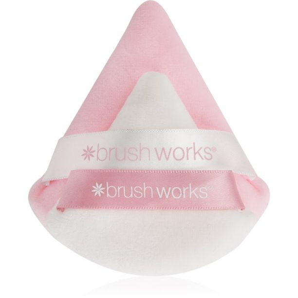 Brushworks Triangular Powder Puff Duo велурен тампон за пудра