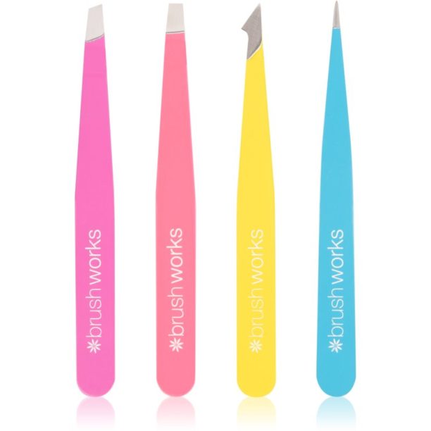 Brushworks Tweezer Set Neon комплект пинсети