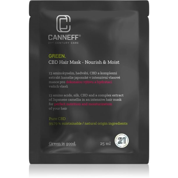 Canneff Green CBD Hair Mask регенерираща и хидратираща маска за коса. 25 мл.