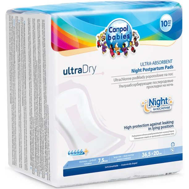 Canpol babies Postpartum Pads Night Ultra Dry дамски превръзки за след раждане 10 бр.