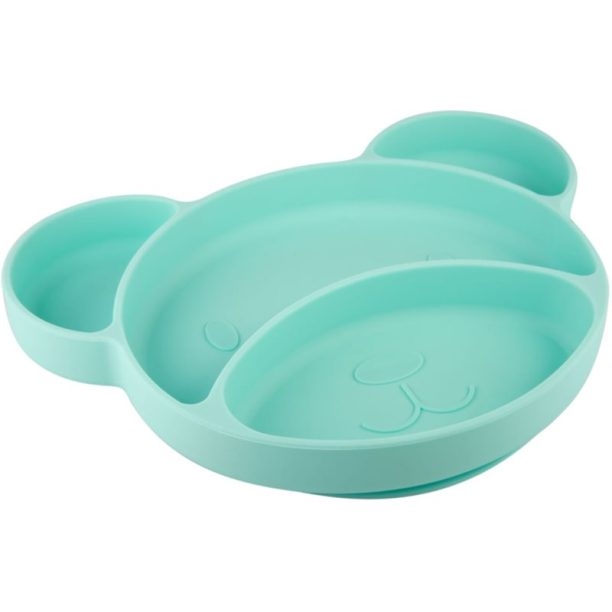 Canpol babies Suction plate Bear разделена чиния с вендуза Turquoise 500 мл.